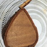 60'S braided wicker basket / hand bag