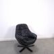 Draaibare zwart leren fauteuil H.W. Klein voor Bramin uit Denemarken