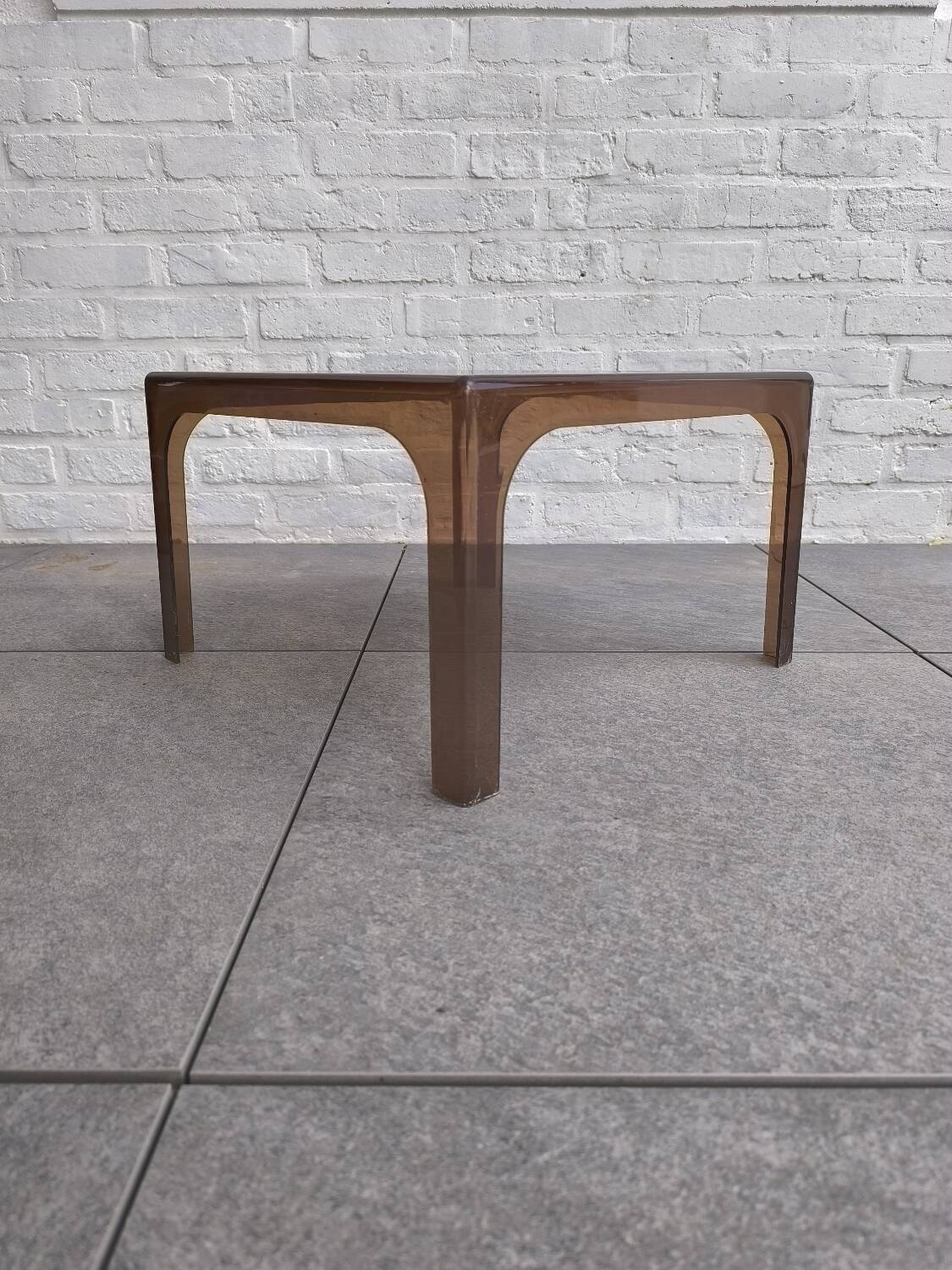 Smoked plexiglass side table