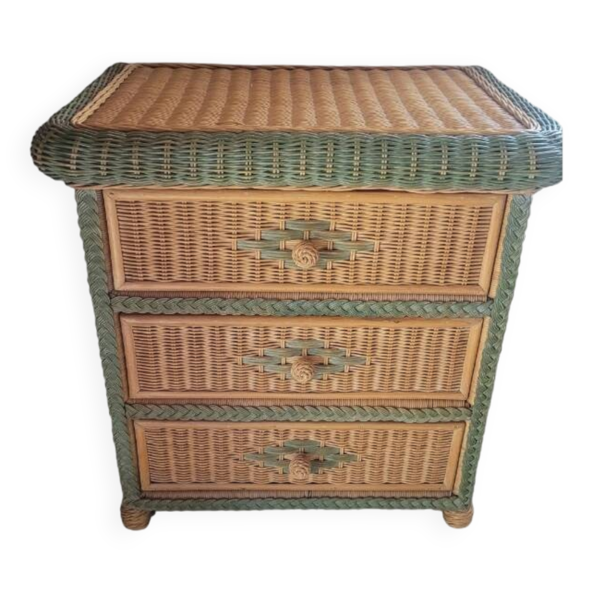 Wicker/rattan/wood chest of drawers