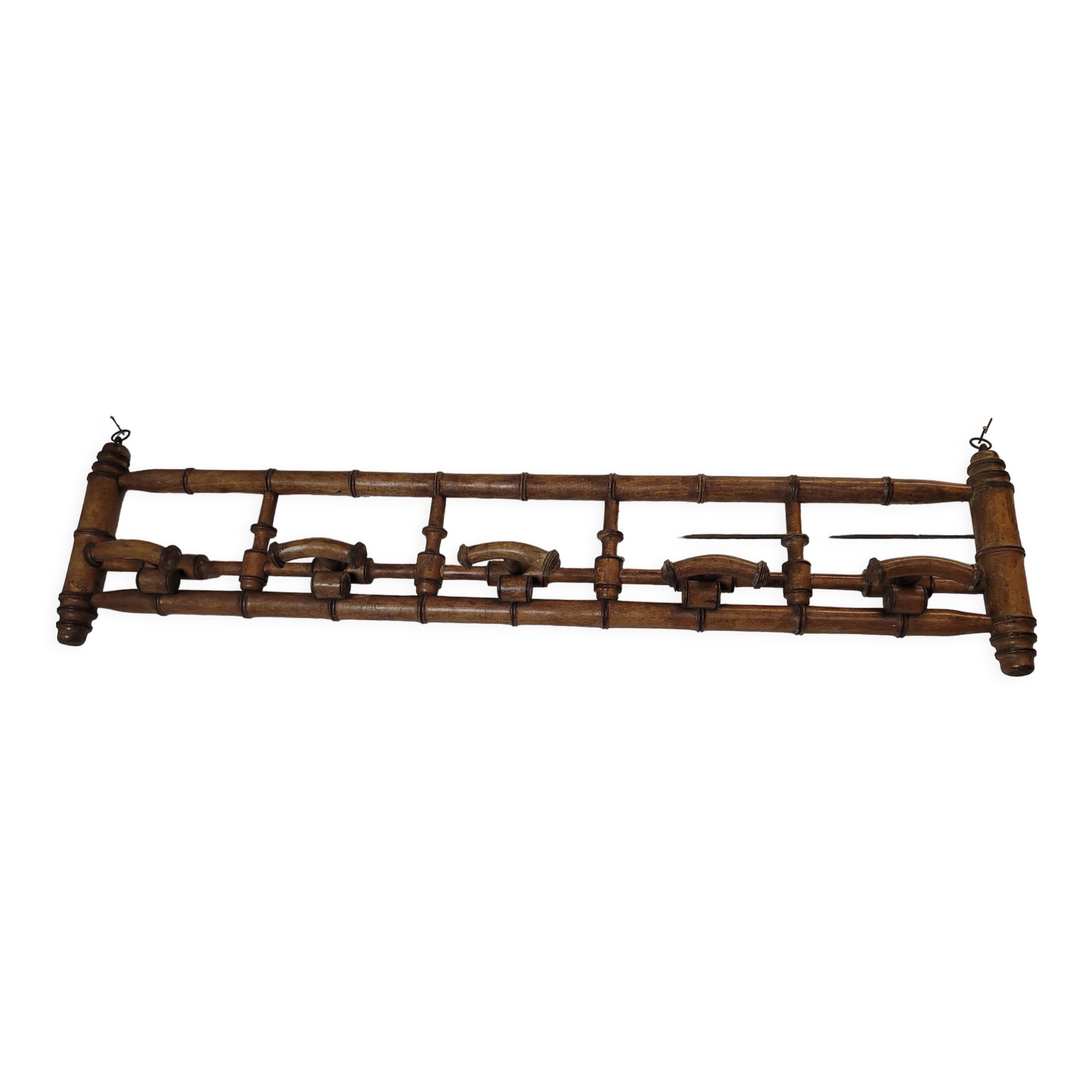 Coat rack wood bamboo 5 hooks, 106cms of L