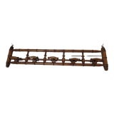 Porte manteau bois bambou 5 patères, 106cms de L