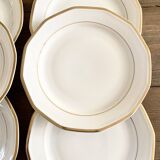 White and gold dessert plate