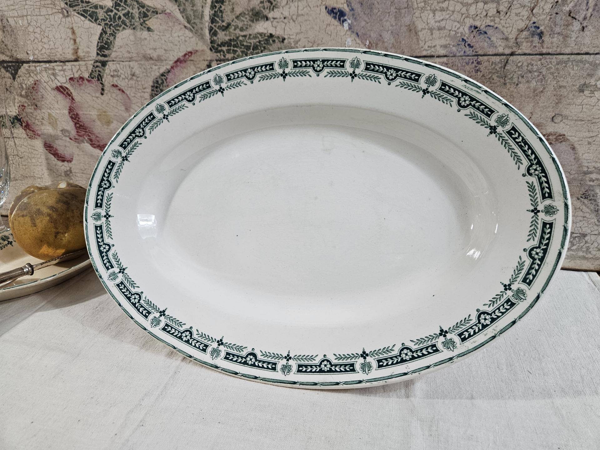 Oval Longwy earthenware dish