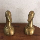 Duck book holders in brass