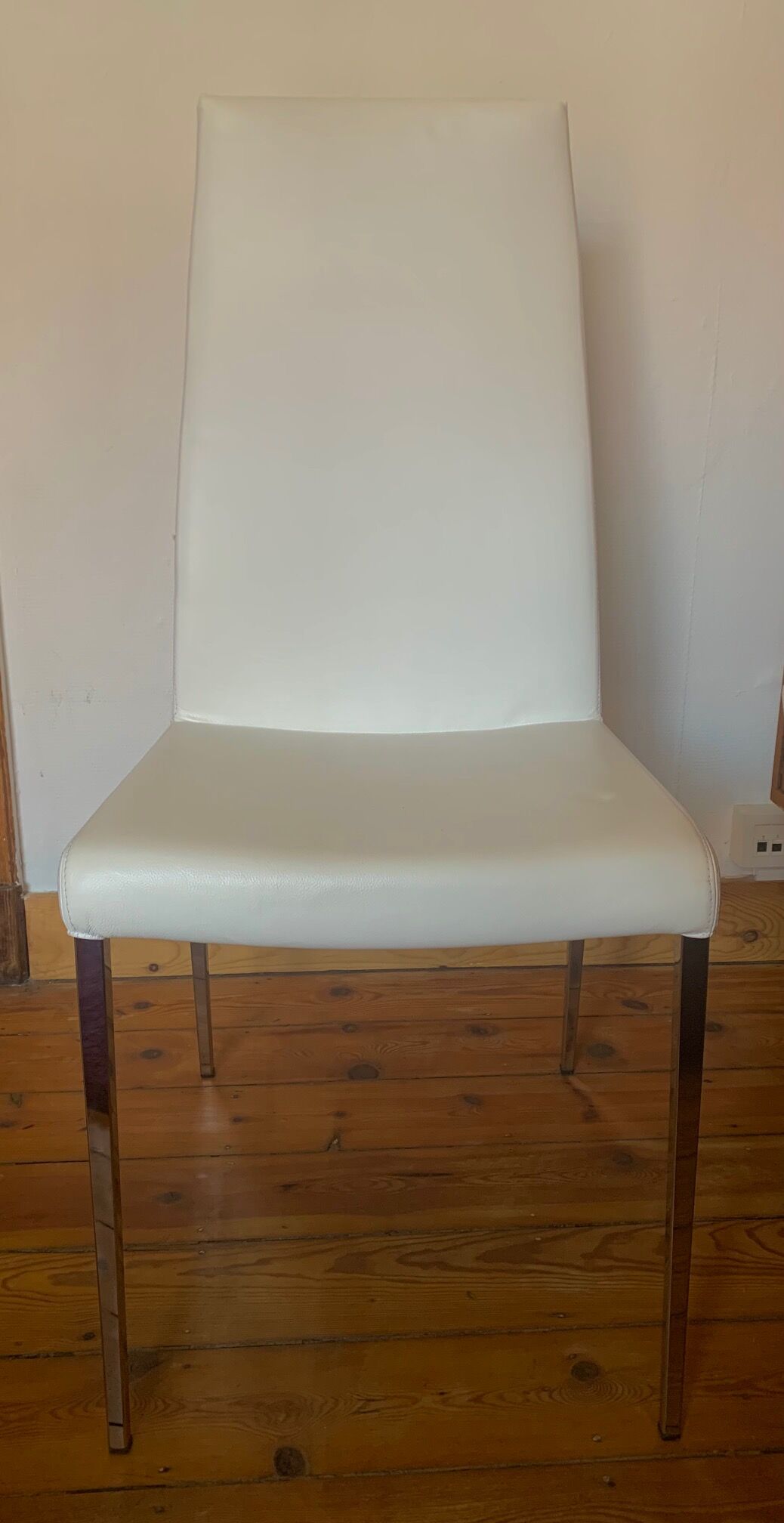 Set of 8 chairs design Cattelan leather and chrome