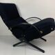 Fauteuil lounge italien vintage bleu marine foncé par Osvaldo Borsani pour Tecno, 1950