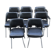 Paire de fauteuils conférence noirs et chrome années 60
