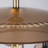 Vintage 1950s Italian-design brass and pink glass chandelier