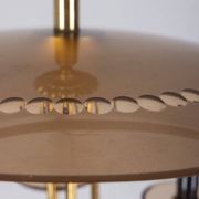Vintage 1950s Italian-design brass and pink glass chandelier