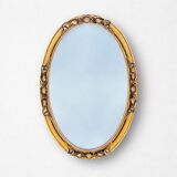 Small vintage oval mirror in gilded resin – 1960s