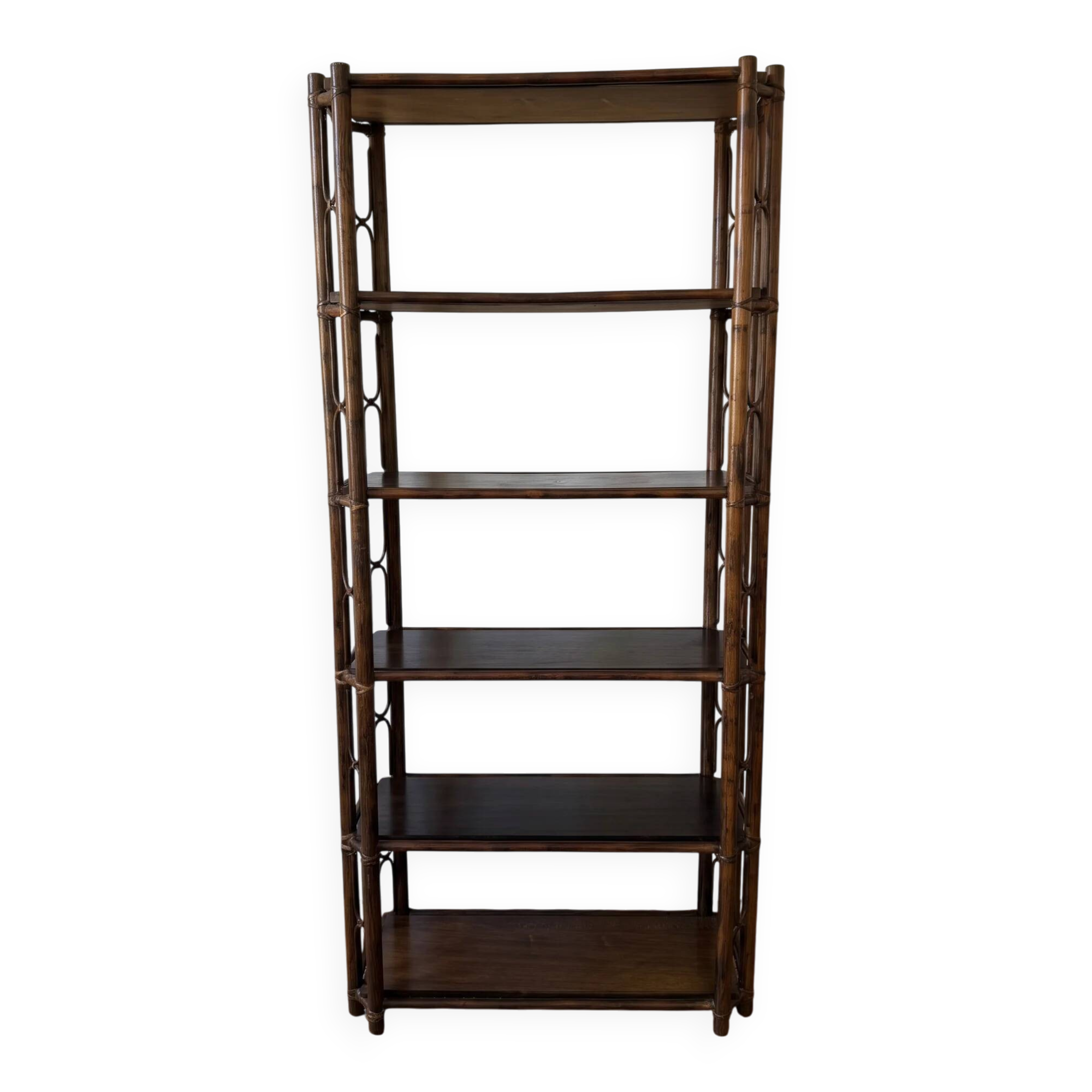 Large vintage rattan shelf/bookcase