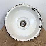 Industrial British White Enamel Factory Pendant Lamp from Benjamin, 1960s