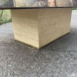 Rectangular travertine coffee table
