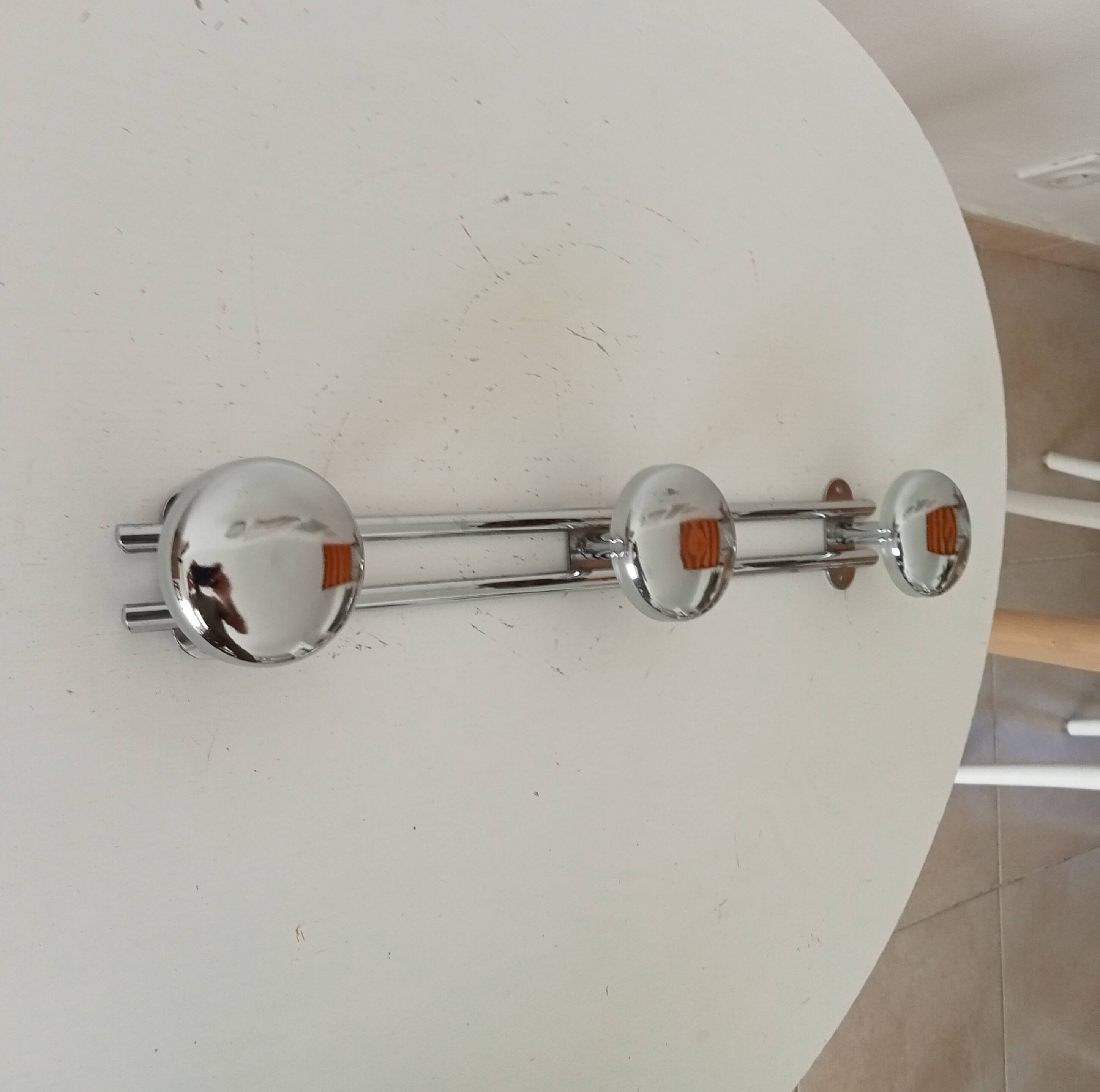 Vintage chrome wall coat rack from the 60s/70s.