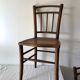 set of 4 bistro chairs in turned wood and canework stamped early 20th century