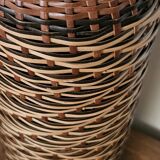 Glass and rattan bottle