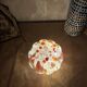 Lampe citrouille en verre mosaïque orange et blanche