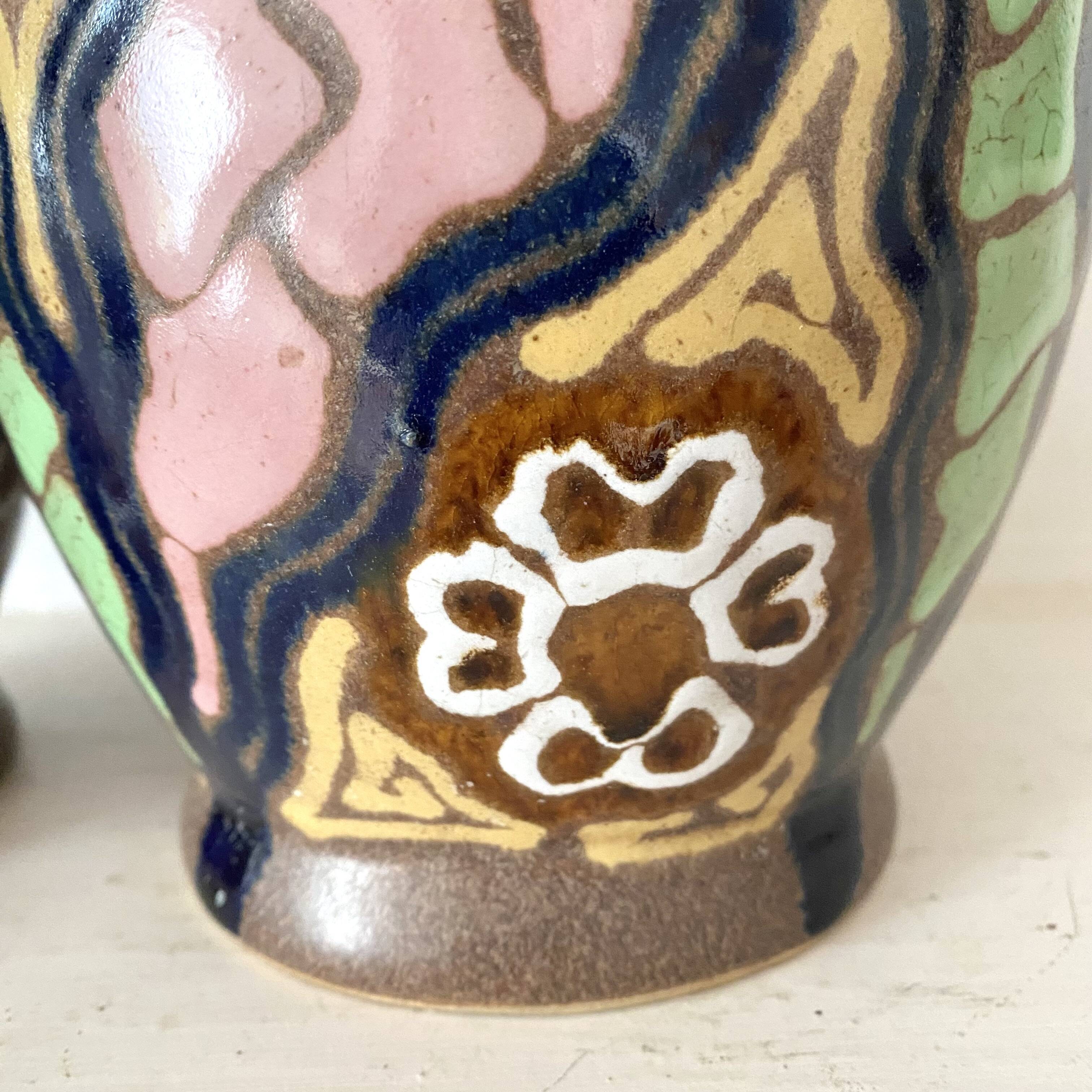 Pair of Carl Gebauer Germany vases, ceramic, 1930s