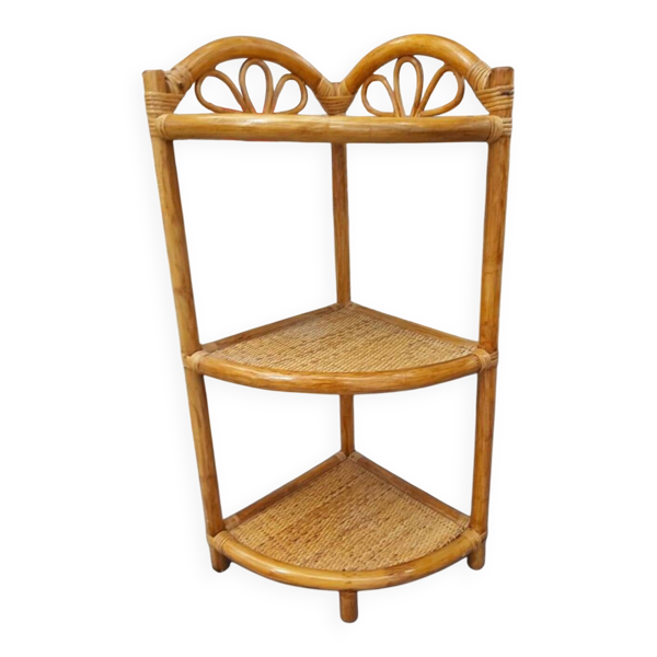 Étagère d'angle en rotin