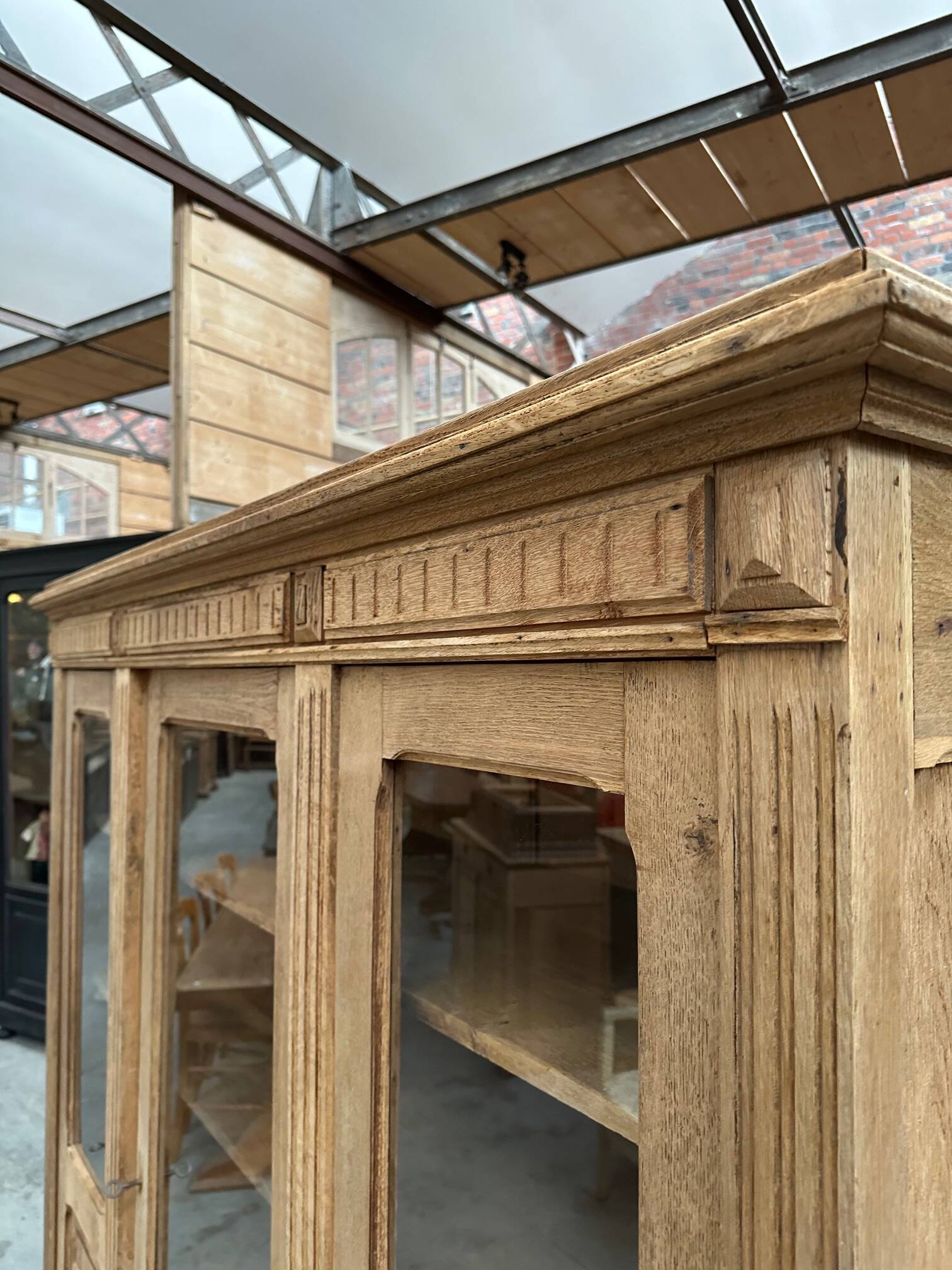 Vitrine en chêne 3 portes Début XXème | Selency