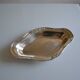 Flat basket cup in silver metal