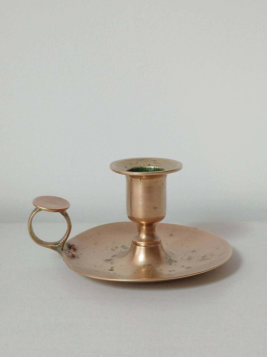 Cellar rat brass candle holder