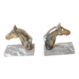 Art deco bookends (1920-1930) horse riding in marble and brass