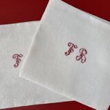 Set of 2 napkins monogram FB