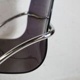 Pair of chairs by Yves Christin, tubular steel, purple plexiglass. Ed. Airborne, France cira 1970