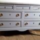 Commode ancienne style Louis XVI peinte dessus marbre