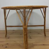 Round dining table 4 people rattan