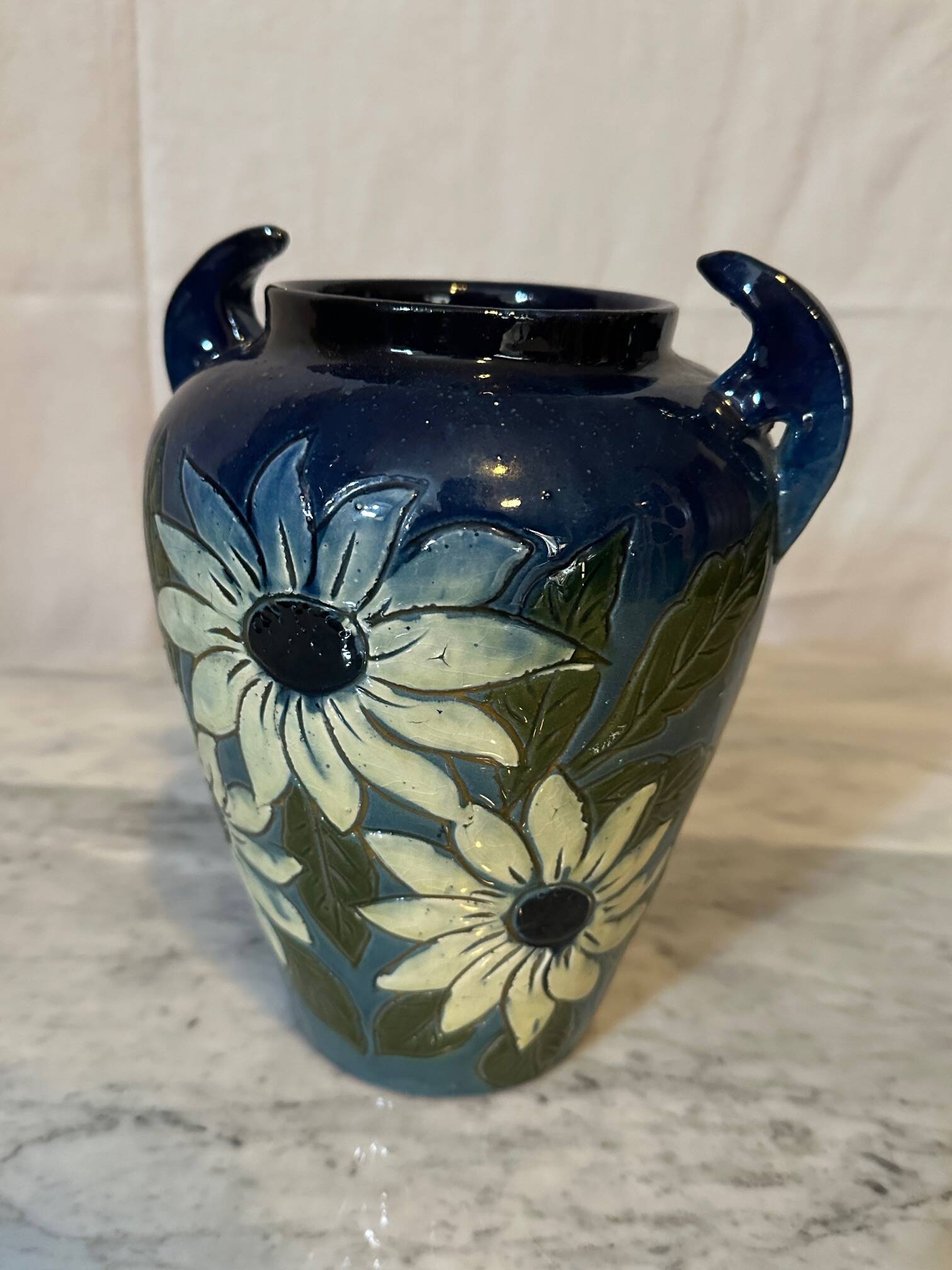 Glazed terracotta vase
