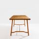 Jacques Adnet dining table oak red leather brass 1950