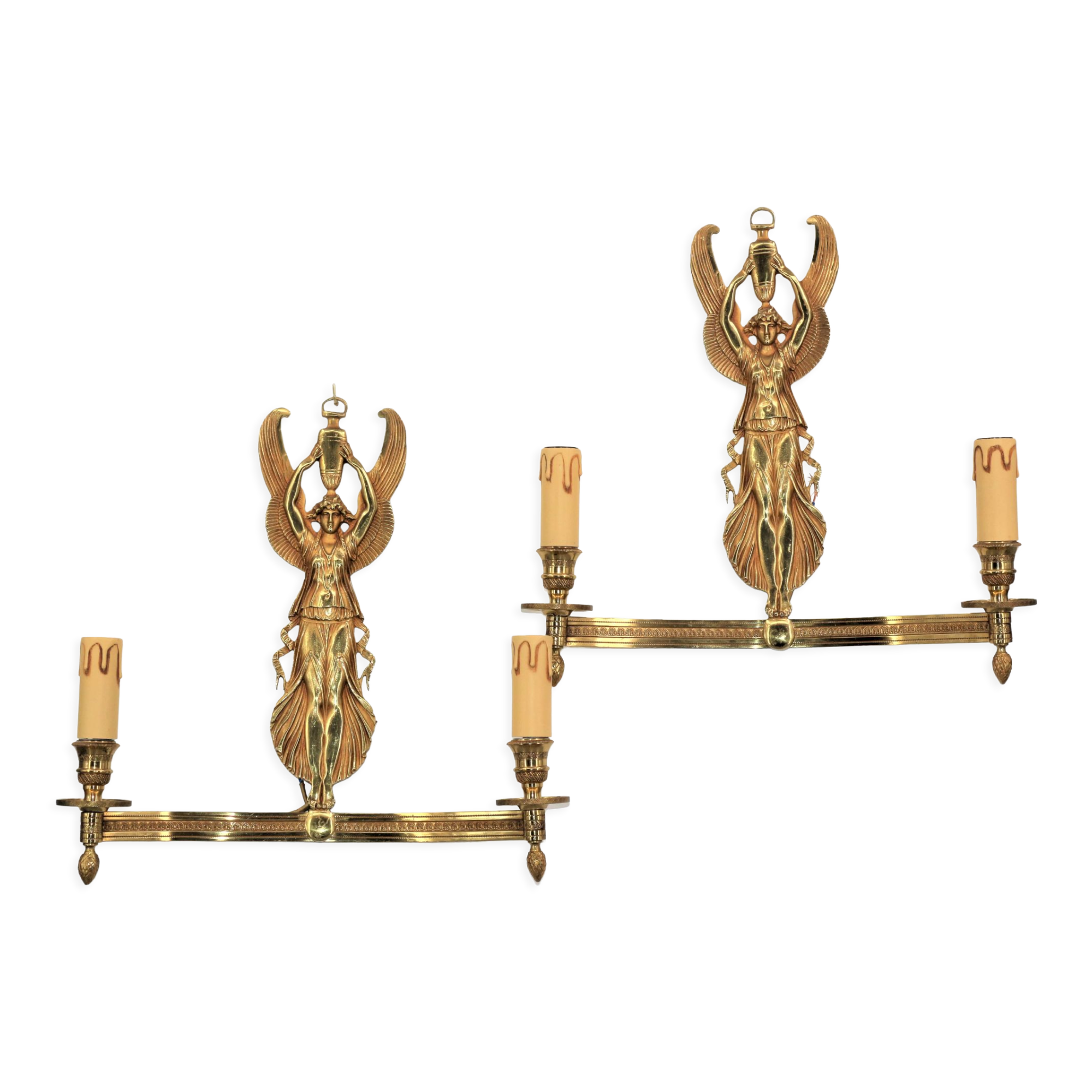 Paire d'appliques en bronze doré de style directoire/empire
