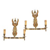 Pair of gilded bronze sconces in Directoire/Empire style