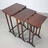 Art Deco Nesting Tables in Mahogany Veneer, 1930s, Czechoslovakia