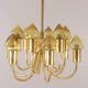 Hans-Agne Jakobsson 12-Armed Brass and Glass Model T 789/12 Chandelier, 1960s