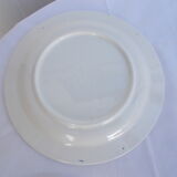 Ensemble 4 assiettes plates blanche et bleu