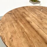 Round pine table "Les Arcs - 1970"
