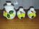 Movilex vintage set with lemons – mustard pot, salt shaker and pepper shaker –
