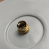 3 blue enameled sheet metal pendant lights