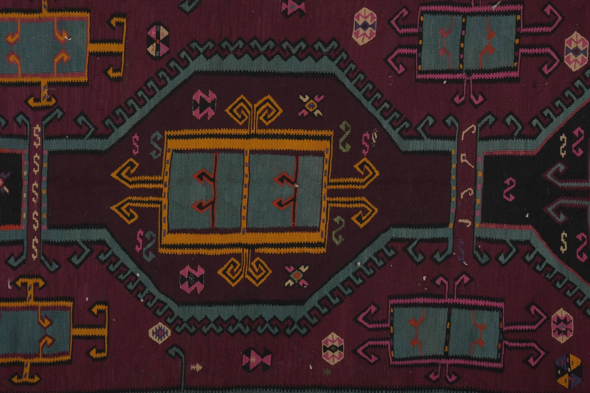 Vintage Turkish hallway rug 190x500 cm