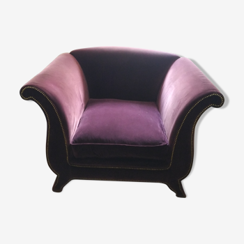 Parma/purple velvet armchair