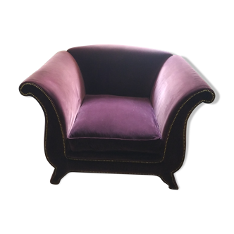 Parma/purple velvet armchair