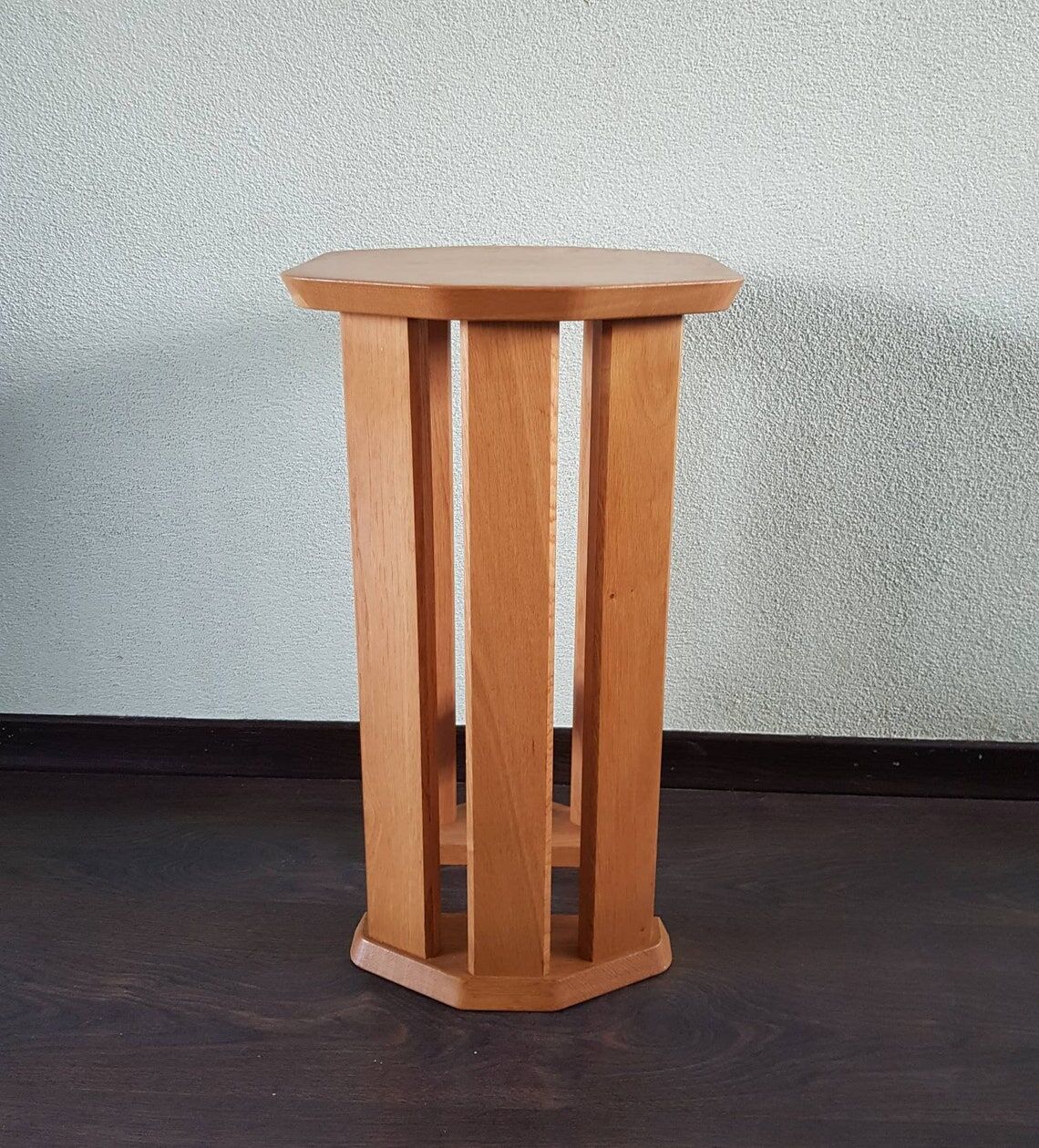 Table de bout en bois vintage années 80