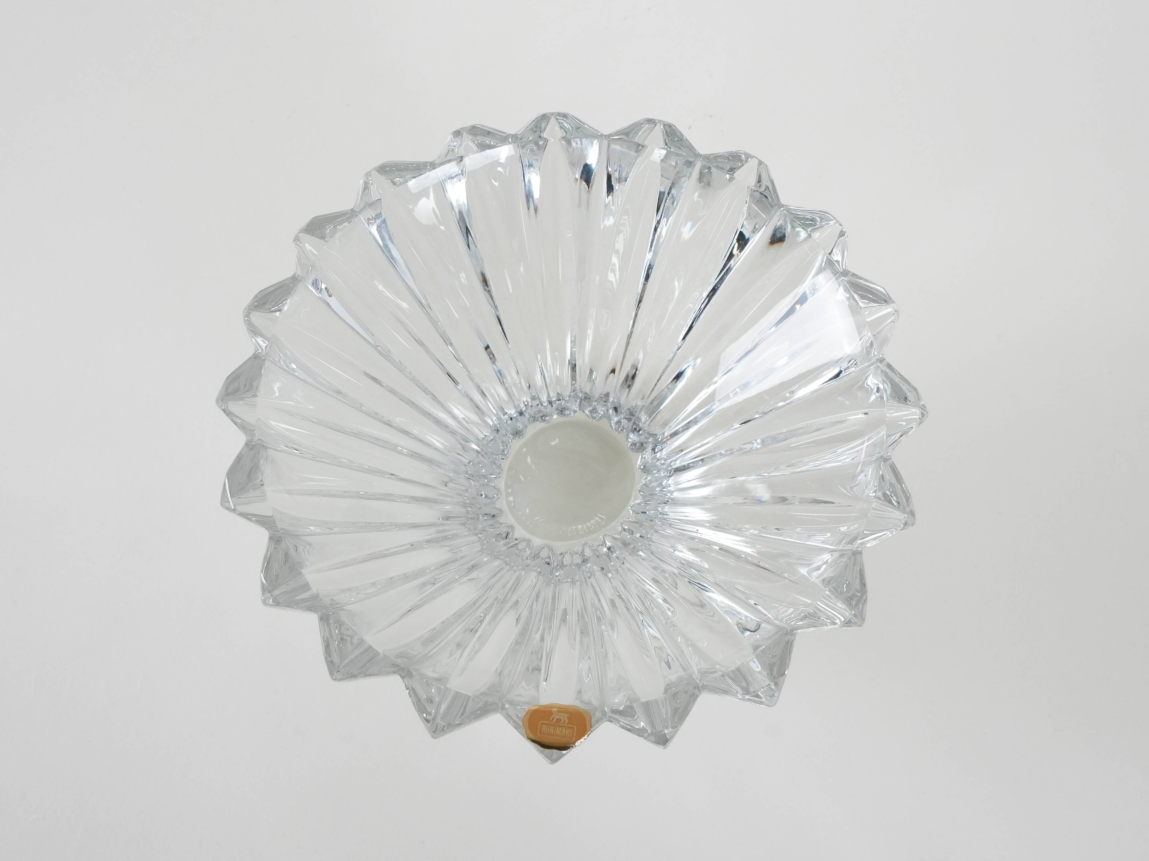 Glass bowl, Finnish design, 1970s, manufactured by Riihimäen Lasi