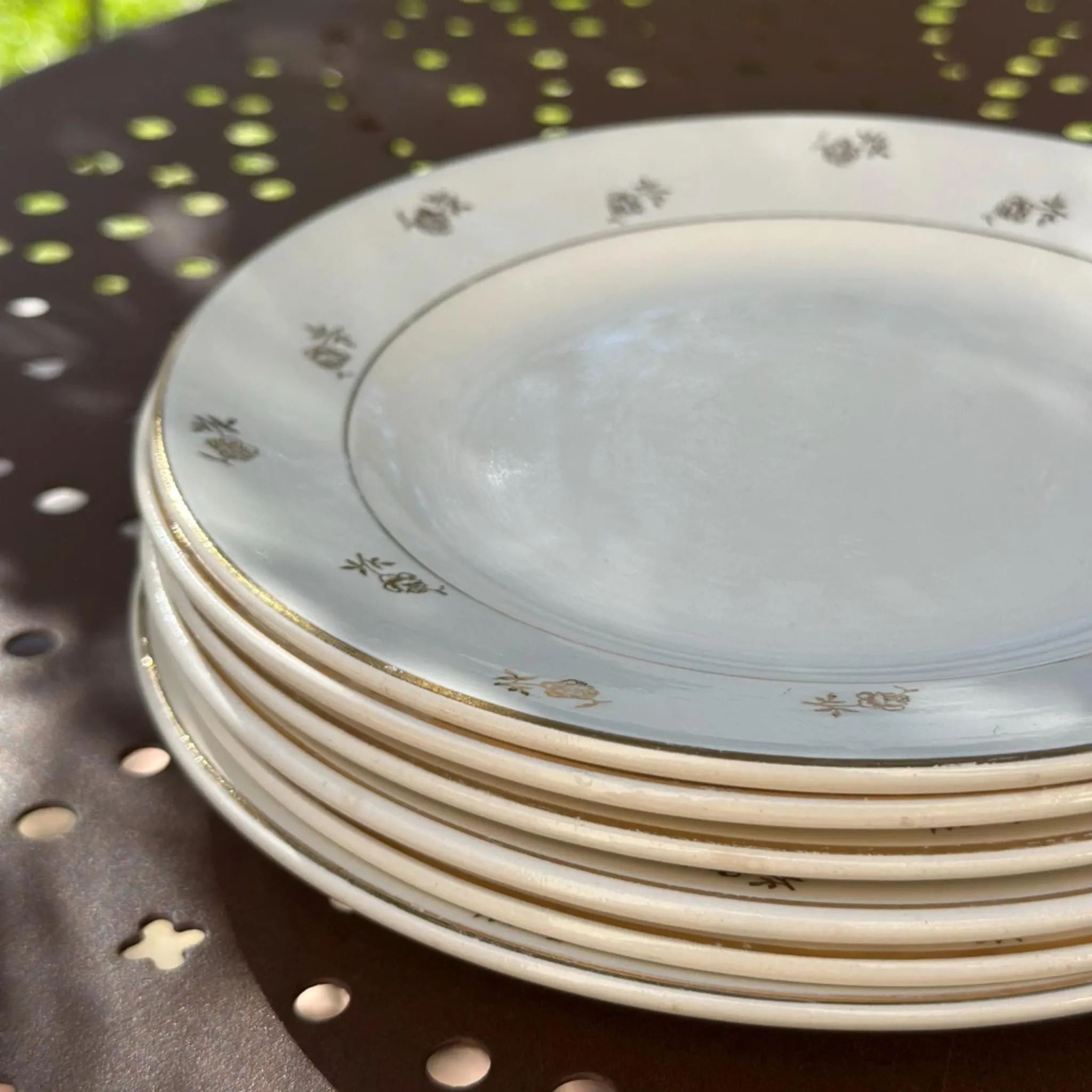 Dessert plates earthenware Digoin Sarreguemines Galibier, set of 6