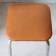 Chromed metal stool and brown skai 70s