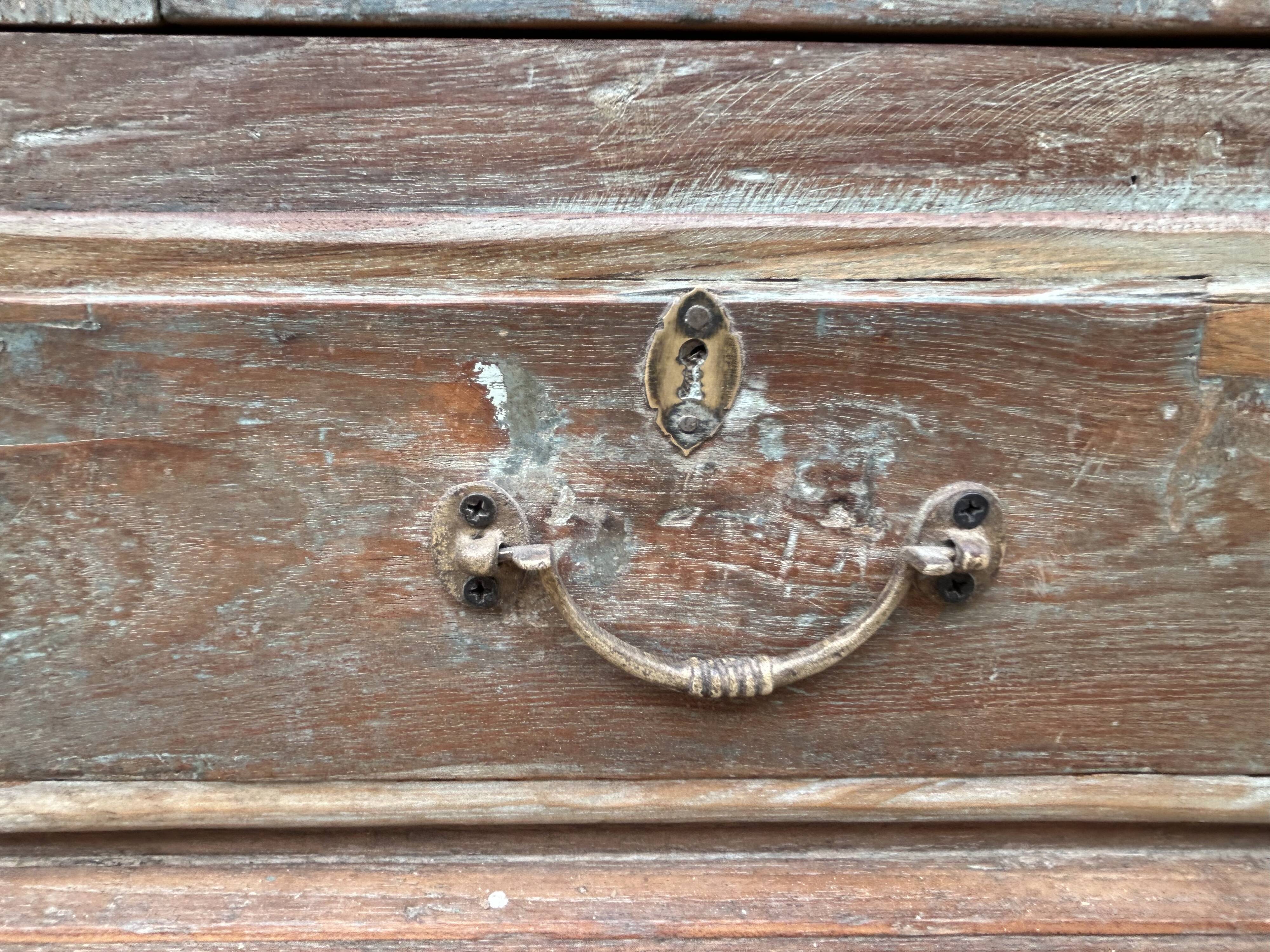 Rajasthani wardrobe in Burmese teak with original patina.